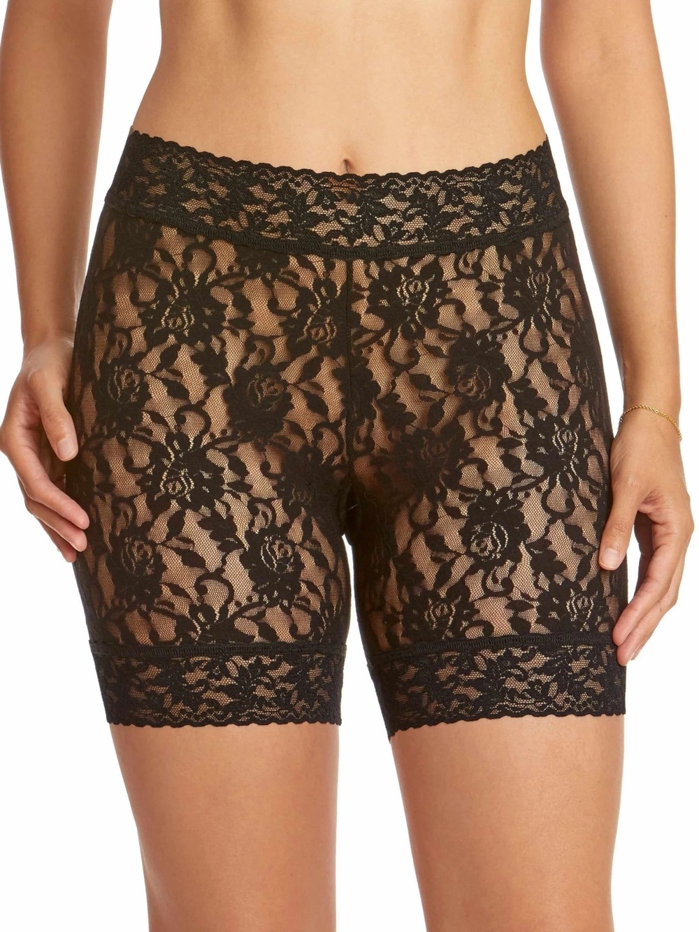 Hanky Panky Black Floral Lace High-Waist Bike Shorts PR21-224